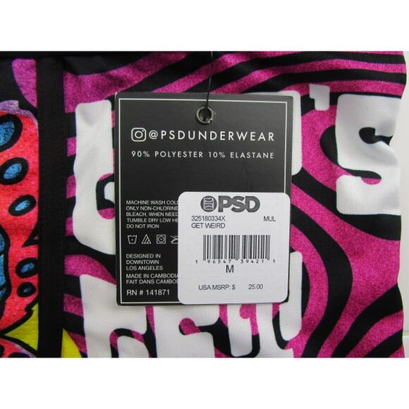 PSD Get Weird Men's Medium Underwear Boxer Briefs Mushroom Butterfly - Picture 3 of 3